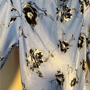 Floral Blue Elegant Long Dress